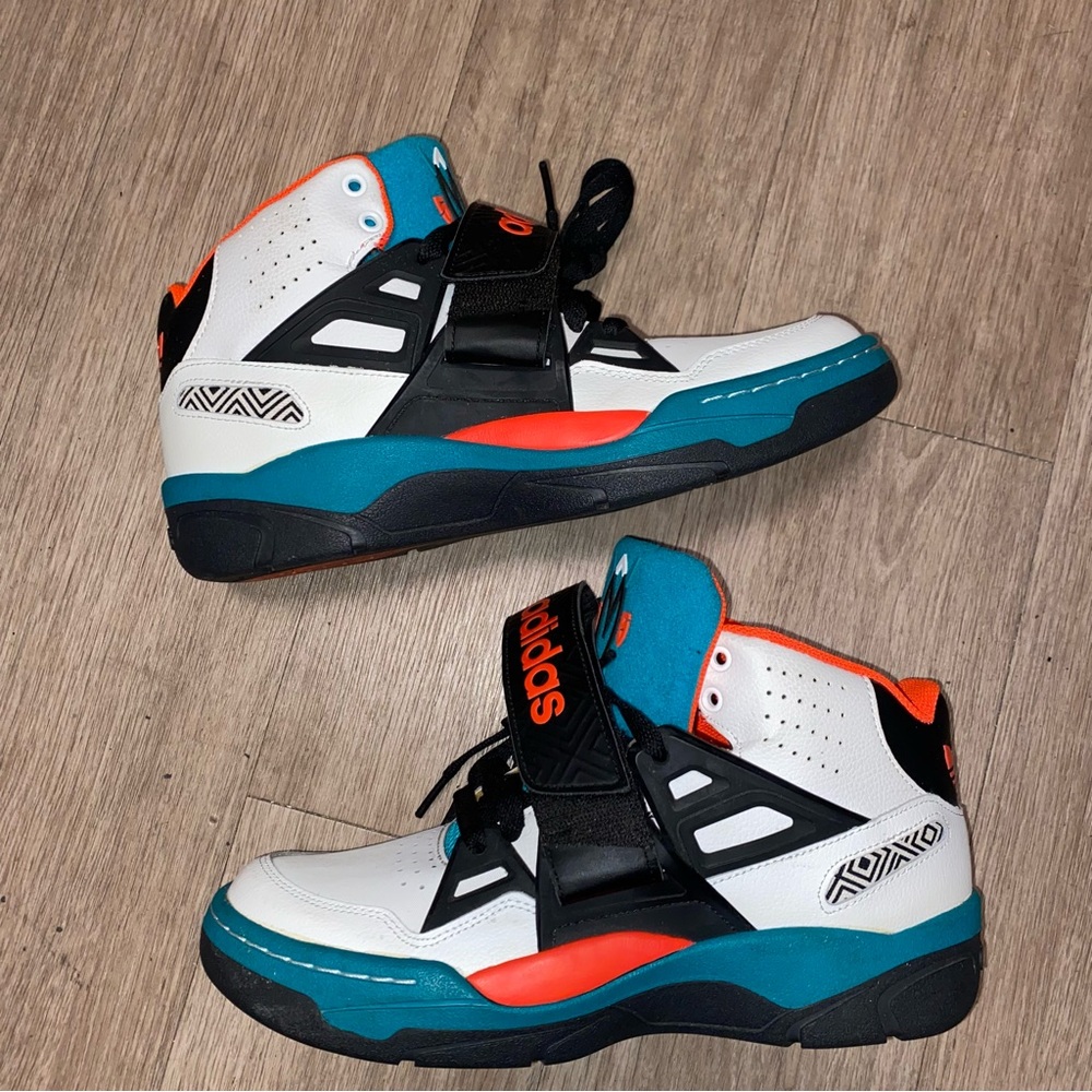Mens Adidas Mutombo 2 White teal orange size 8.5 - Picture 5 of 12
